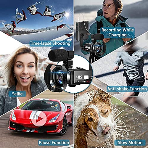 4K 48MP Camcorder with 3" Touch Screen, 2 Batteries, 32GB Card O46142