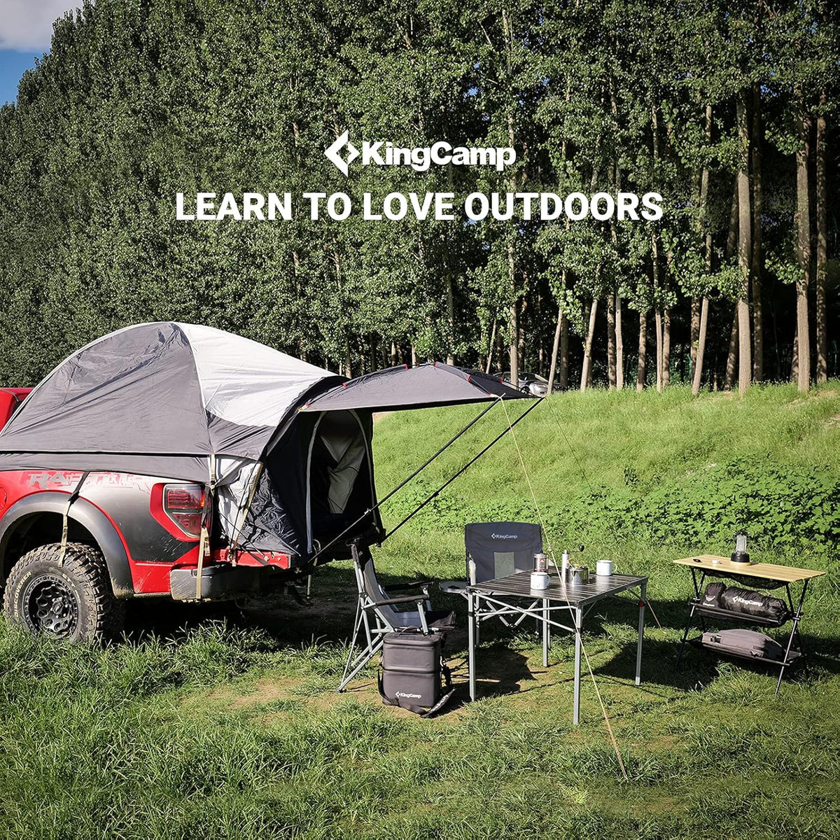 6.5 Foot 2 Person Truck Camping Tent with Sun Awning E5567