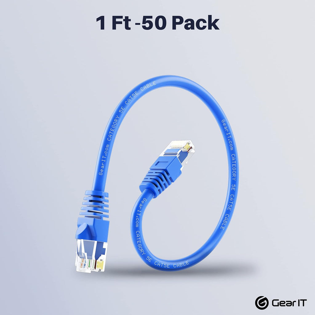 Cat5e Ethernet Patch Cable 1 Foot Blue M622515