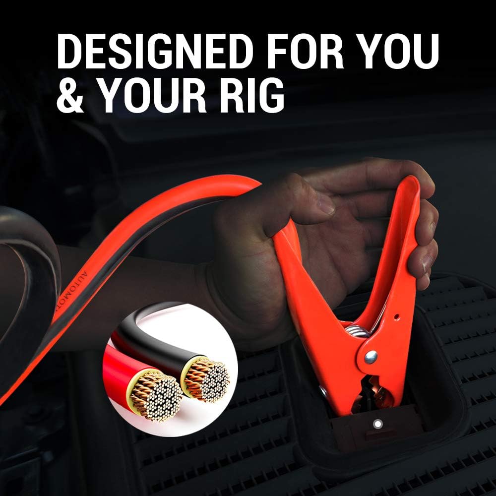 Heavy Duty 1 Gauge 30Ft 900AMP Jumper Cables with Clamps and Carry Bag I27420