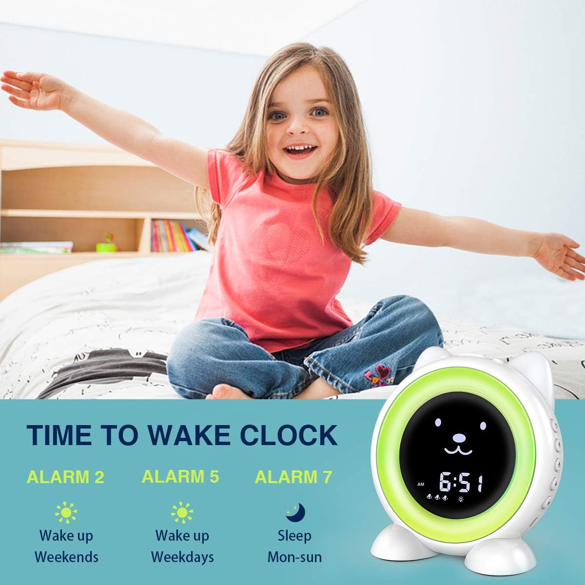 Cat Alarm Clock with Night Light & Sleep Sound Machine A615