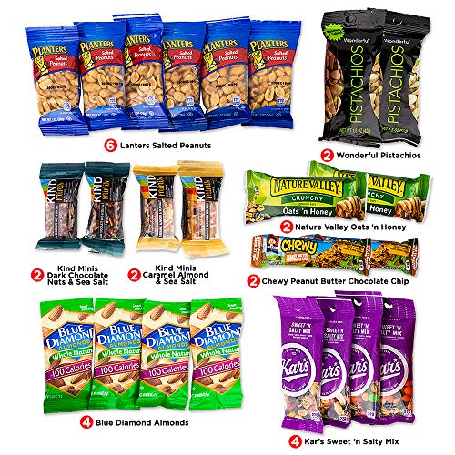 37 Count Assorted Granola Bars, Breakfast Bars, Nuts, Fruit Bars Snack Box N833