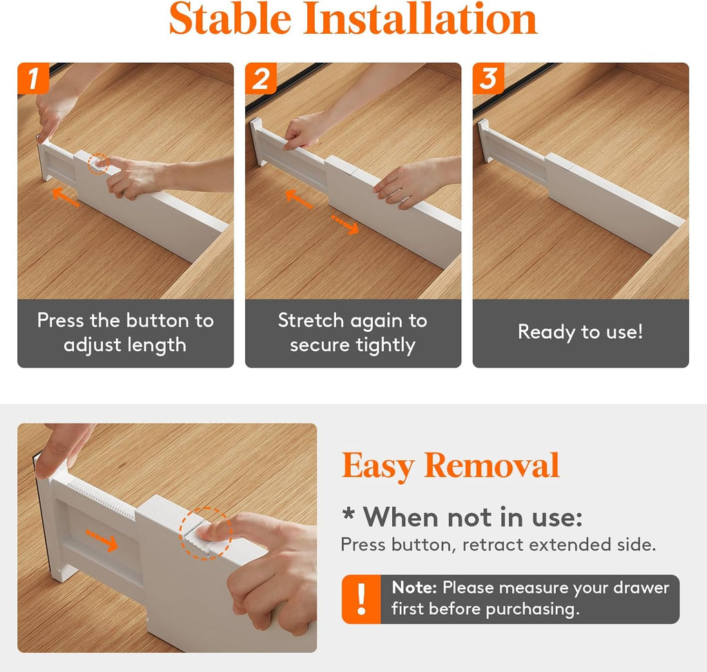 5 Pack Plastic Adjustable Drawer Dividers Z5929