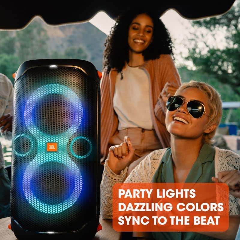 Portable Party Speaker with Built-in Lights - Black T75427