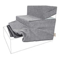 Foldable Foam Pet Steps, Ash Gray Linen, 4-Step P128569