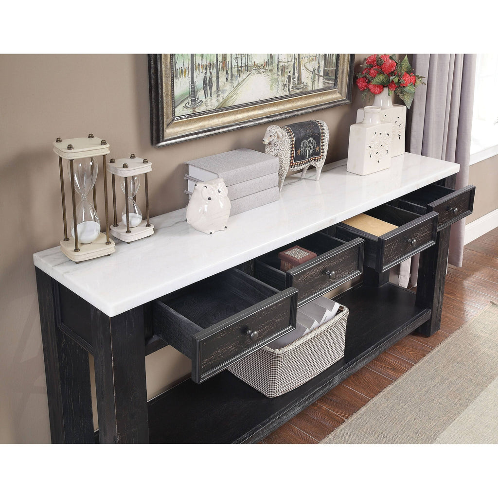 Antique Black 4-Drawer Sofa Table V982319