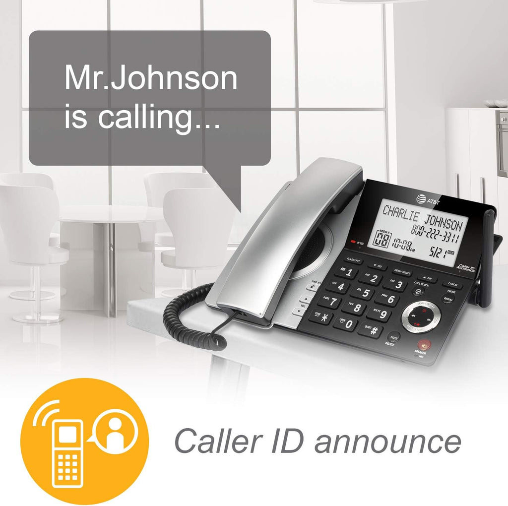 Black/Silver DECT 6.0 Corded/Cordless Phone with 1 Handset L768818