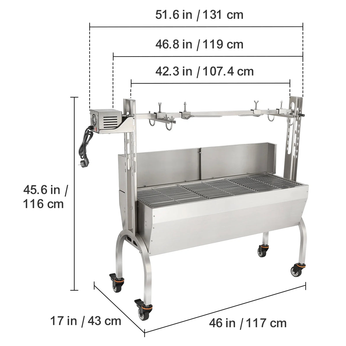 46 inches 50W 60KG Rotisserie BBQ Grill X851