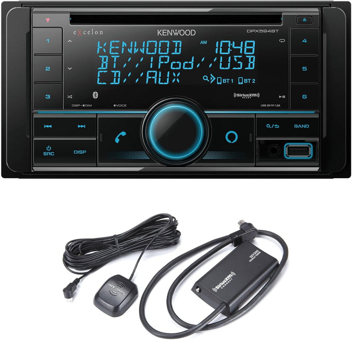 Double DIN Bluetooth Car Stereo CD Receiver with Satellite Radio Tuner Kit Z6621