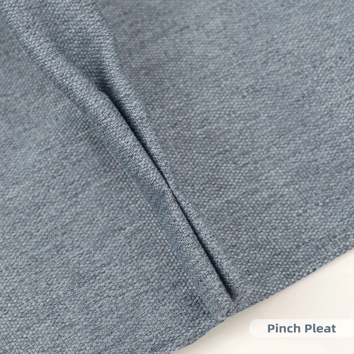 Dusty Blue Faux Linen Blackout Curtains 84 Inches 2 Panels J3757