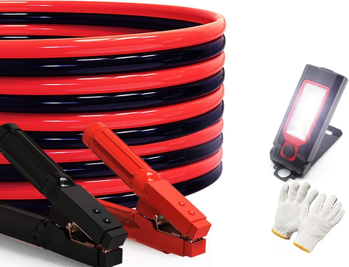 Heavy Duty 1 Gauge 30Ft 900AMP Jumper Cables with Clamps and Carry Bag I27420