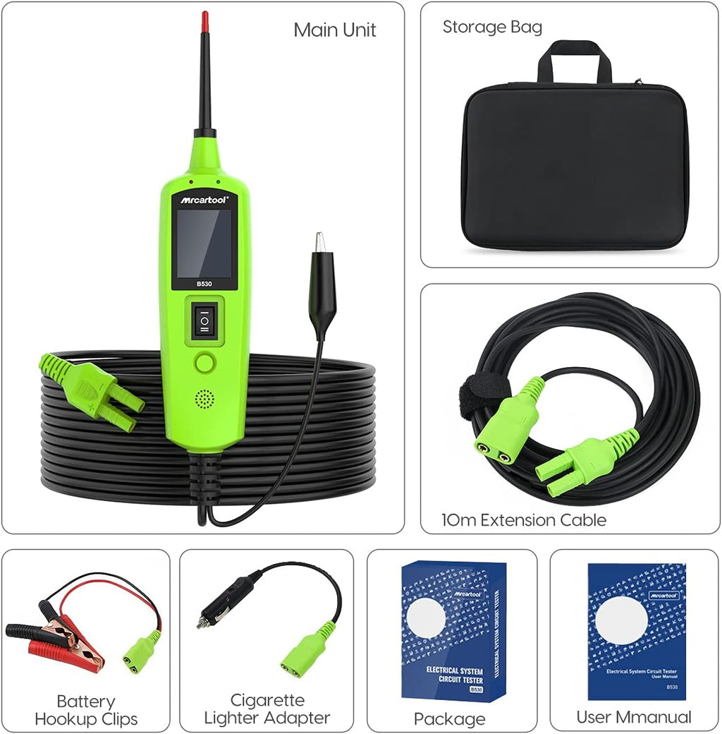 12V 24V Automotive Circuit Tester Probe Kit with Built-in Flashlight U760809
