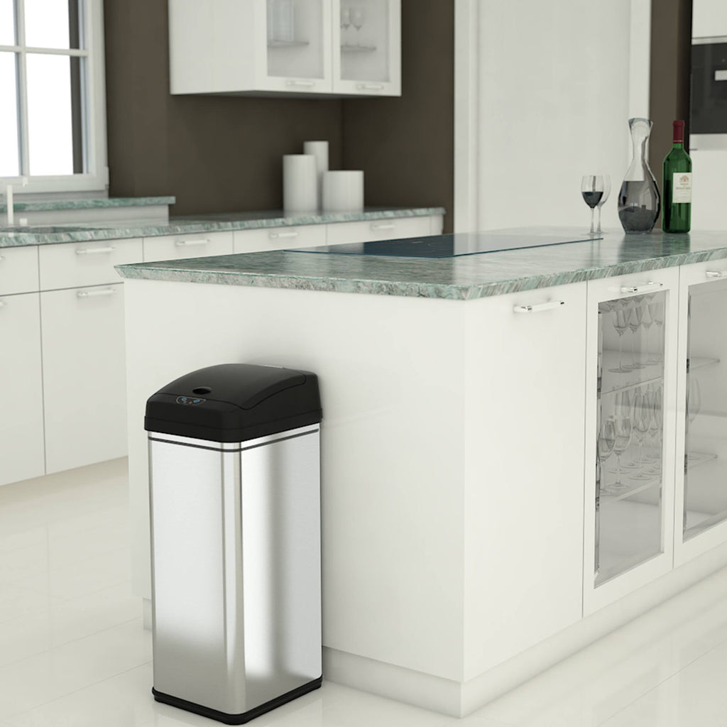 13 Gallon and 2.5 Gallon Stainless Steel Sensor Trash Cans Set of 2 M149958