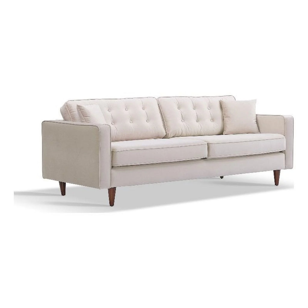 Beige Velvet Living Room Couch M779