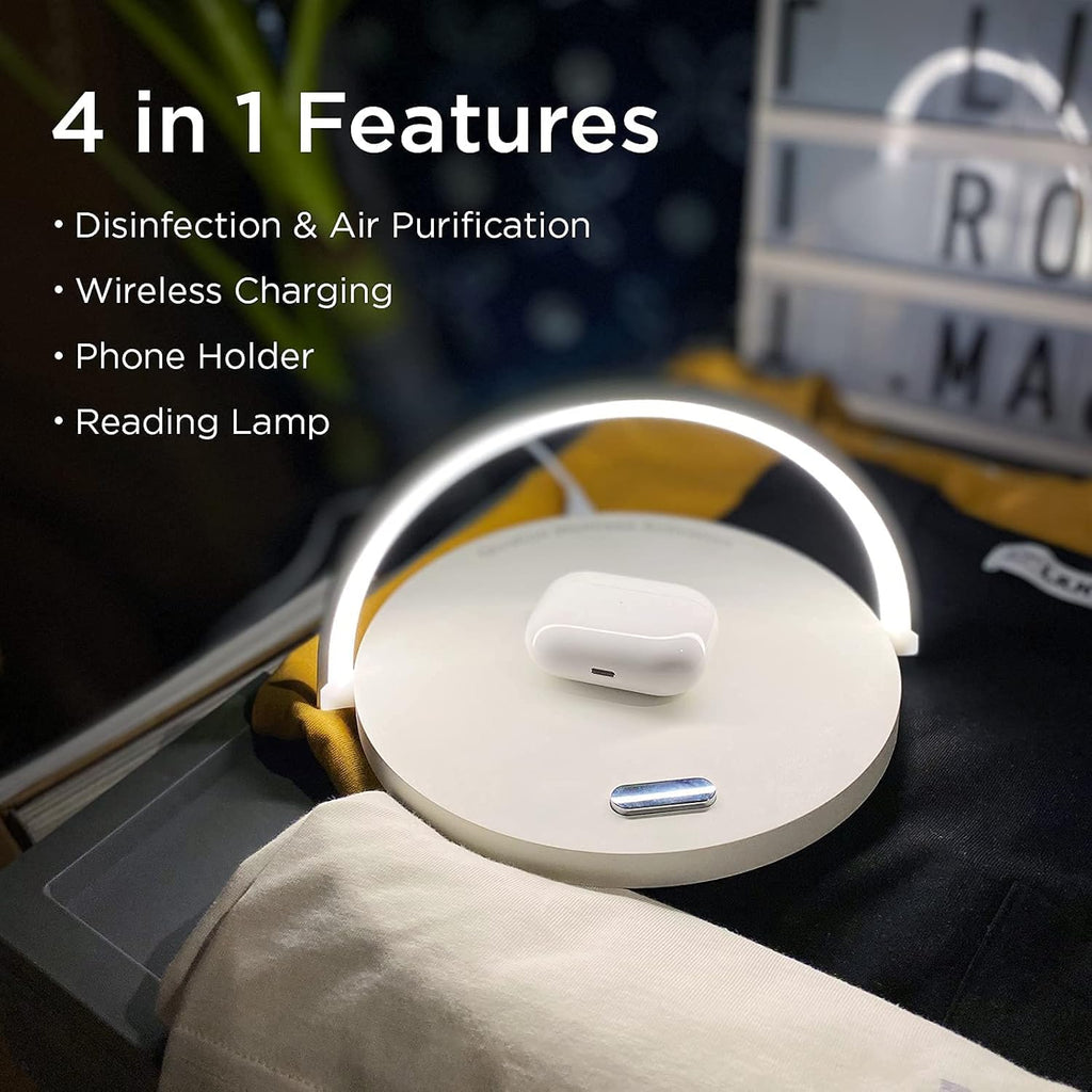 TiO2 Multifunctional Desk Lamp with Wireless Charger, Modern LED Lamp V626589
