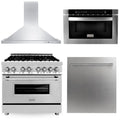 36 Range, Range Hood, Microwave, Dishwasher A108802