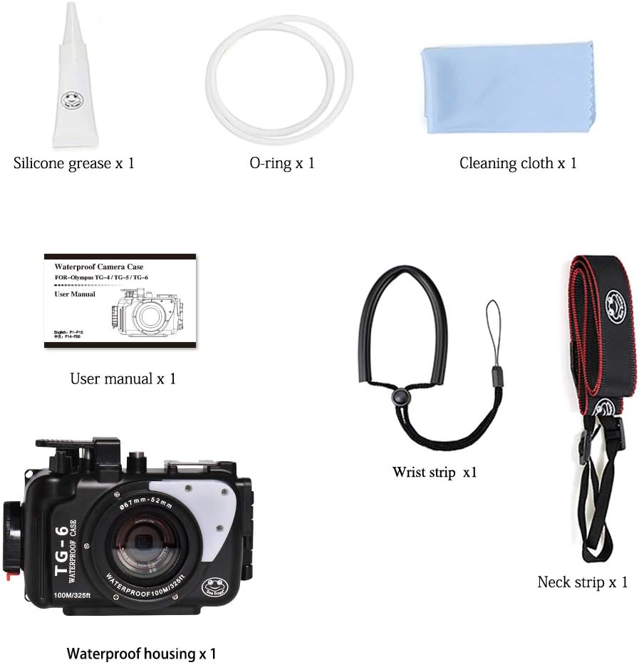 Black Aluminum Underwater Housing for Olympus TG-6 H987