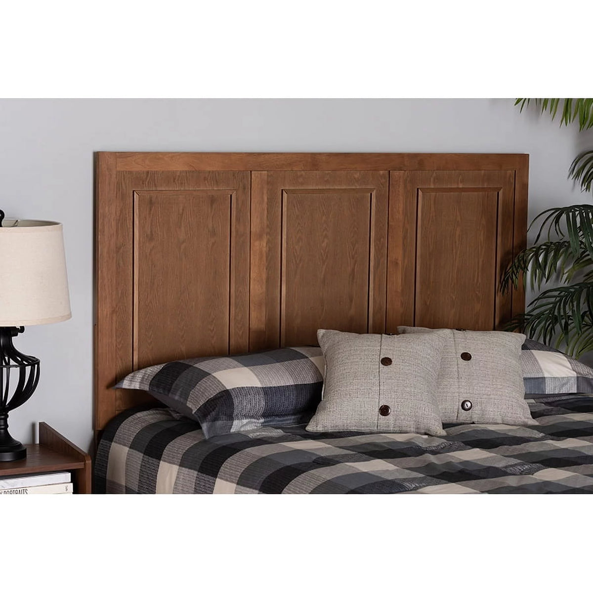 Ash Walnut Finished Wood Full Size Headboard M17622