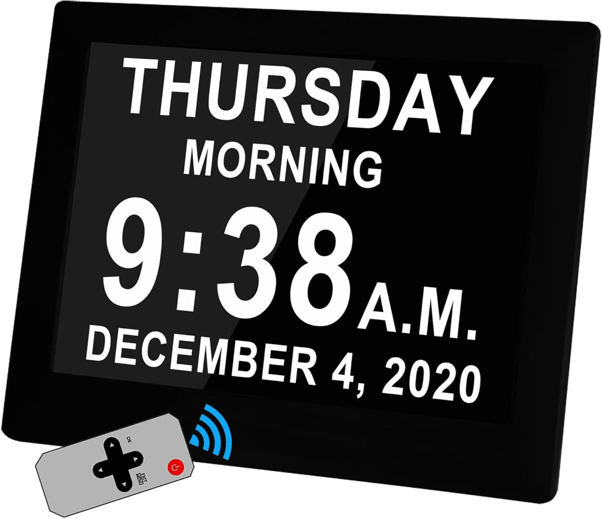 8'' Large AM/PM Digital Alarm Day Clock with Remote Control P148511