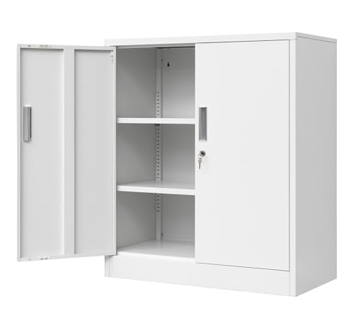 Black Metal Storage Cabinet with 5 Adjustable Shelves Z954