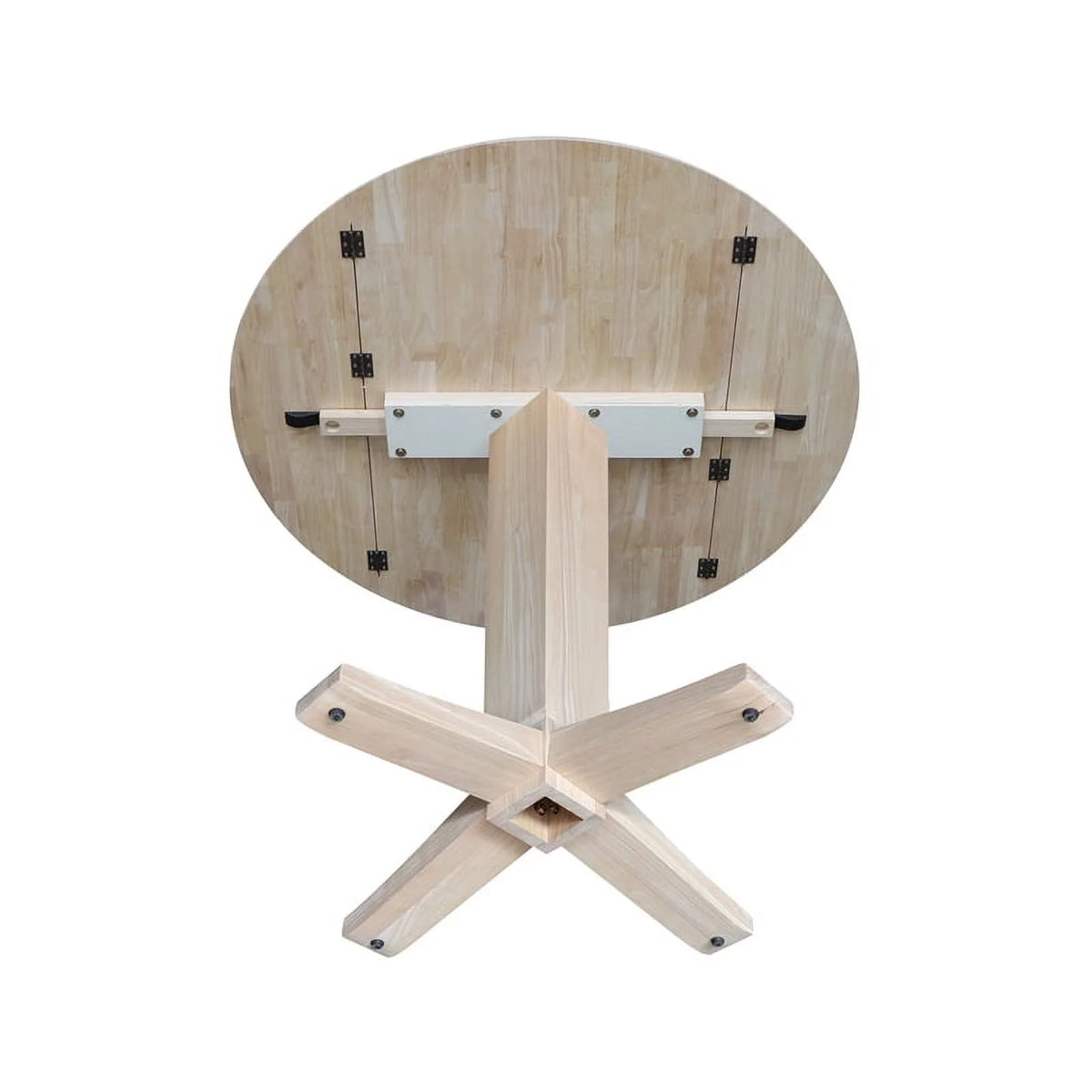 42" Round Solid Wood Drop Leaf Counter Height Dining Table with 4 Stools B6774