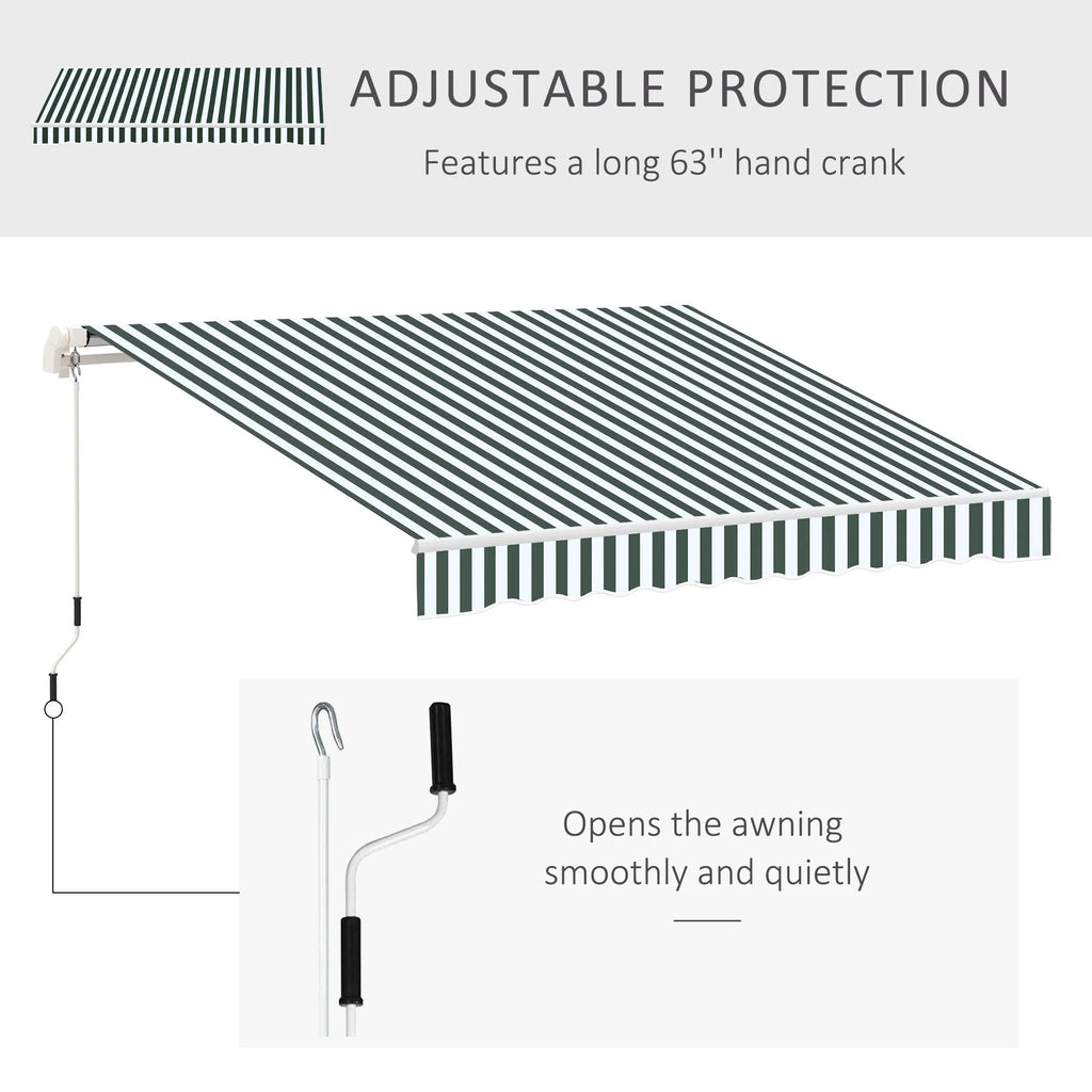 Green White Retractable Patio Awning T893