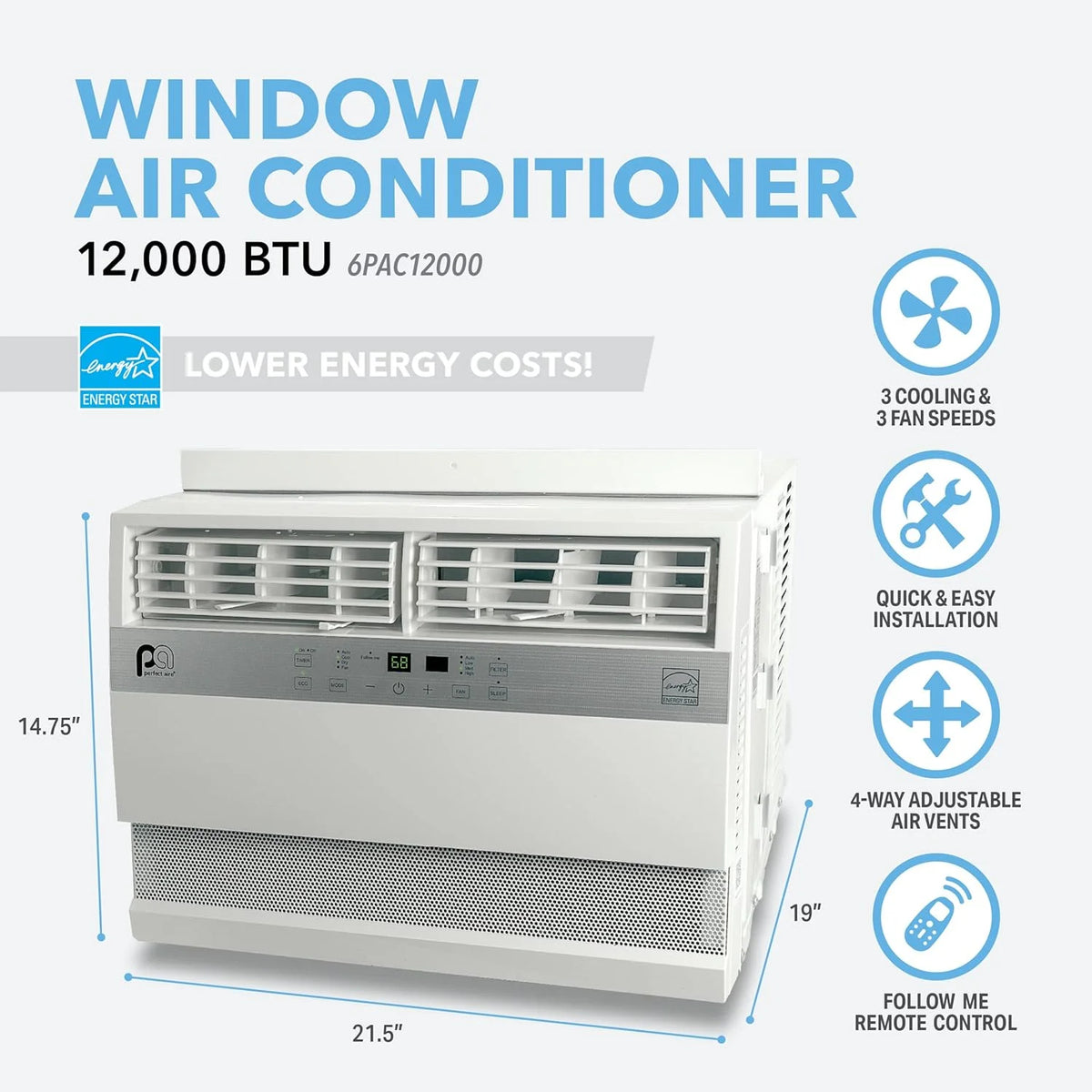 115-Volt Flat Panel Window Air Conditioner C4364