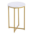 White Round Marble Side Table Y583