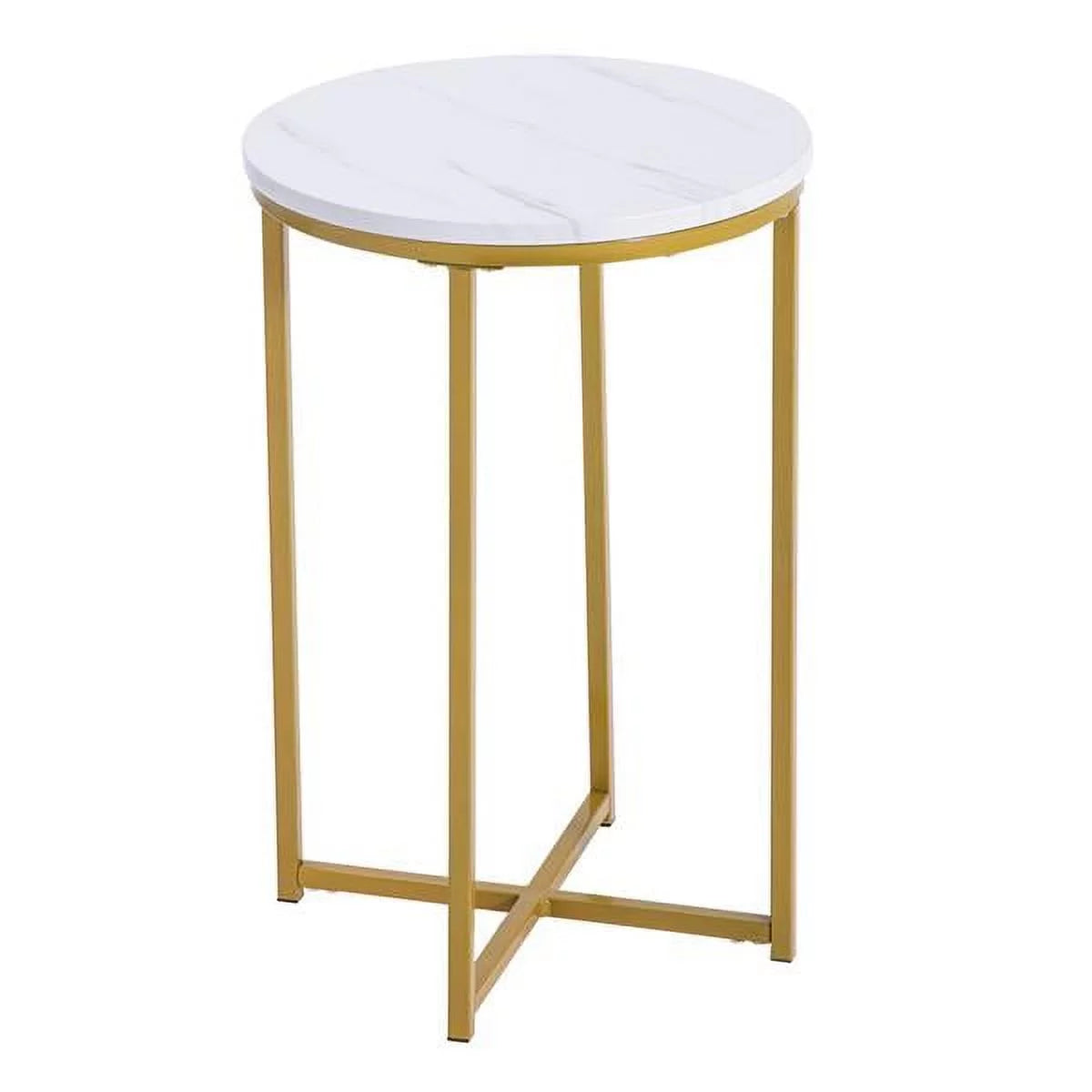 White Round Marble Side Table Y583