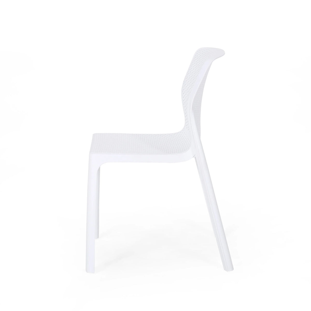 White Plastic Stacking Dining Chairs, Set of 2 K500