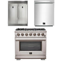 36 Inch Pro Gas Range, Dishwasher, Refrigerator S51330
