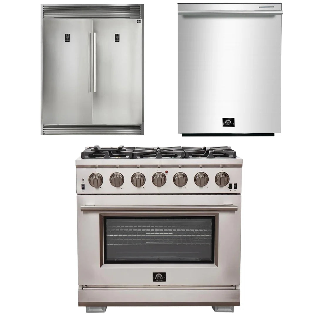 36 Inch Pro Gas Range, Dishwasher, Refrigerator S51330