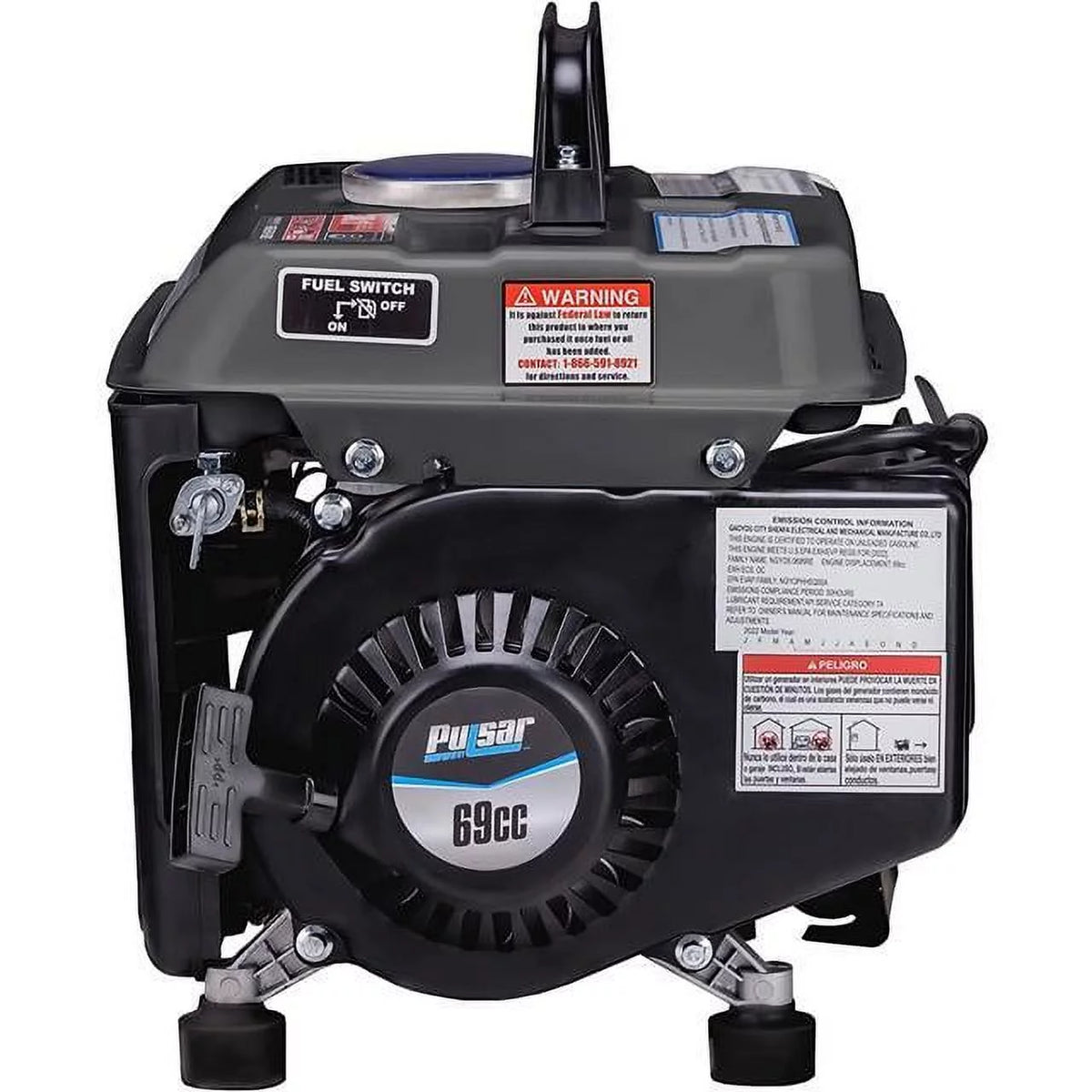 Portable Gas-Powered Generator with Carrying Handle, 1200W, Black/Gray F3352