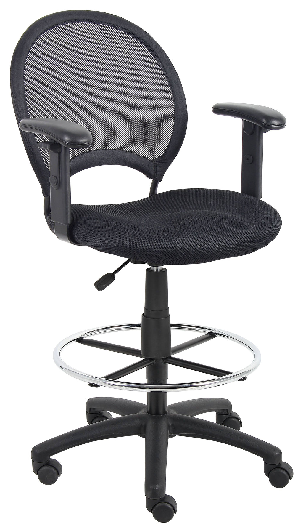 Mesh Drafting Stool with Adjustable Arms F2355