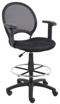 Mesh Drafting Stool with Adjustable Arms F2355