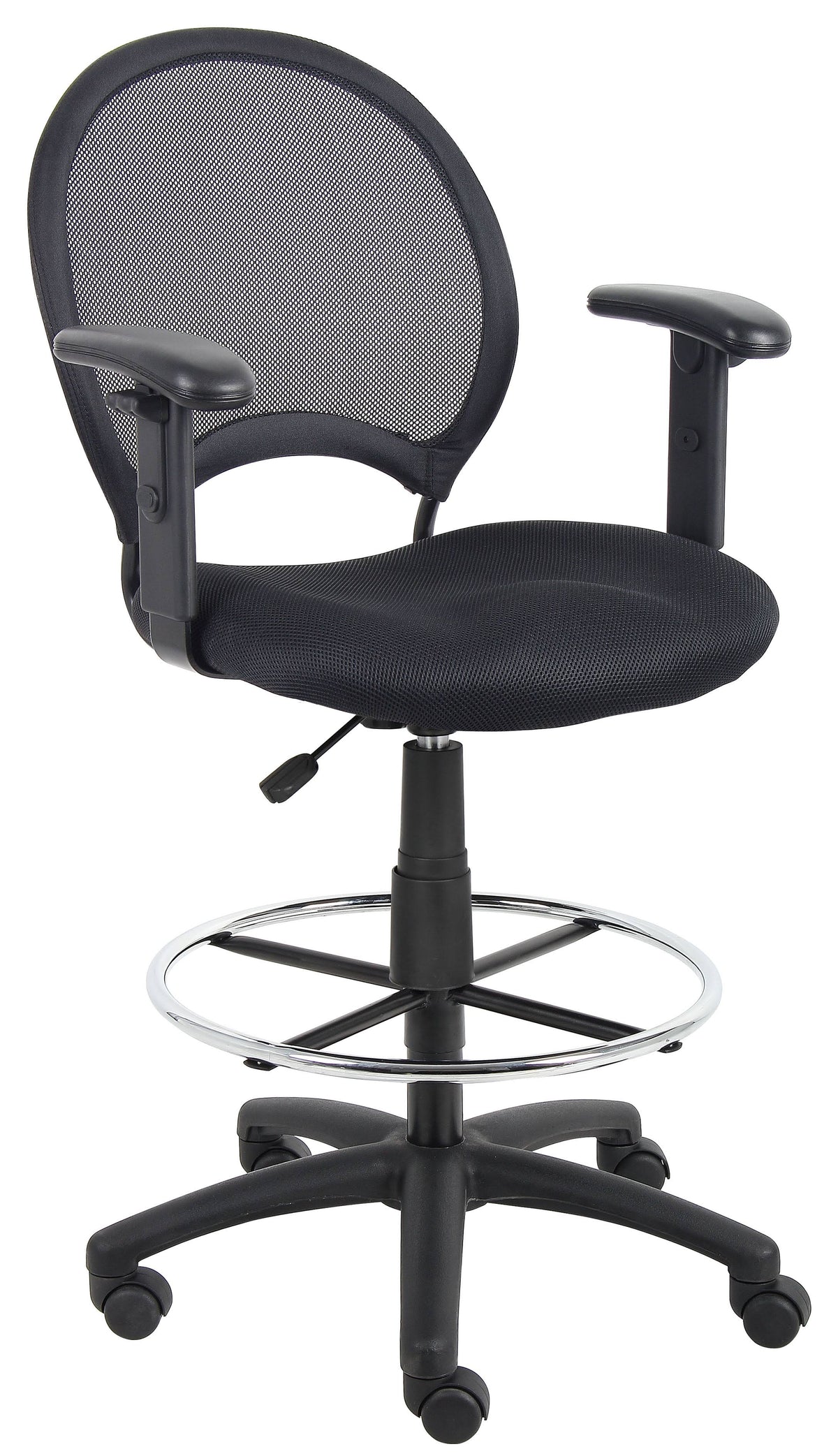 Mesh Drafting Stool with Adjustable Arms F2355