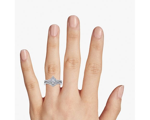 14K White Gold Princess Cut Diamond Solitaire Ring Size 7 G6293