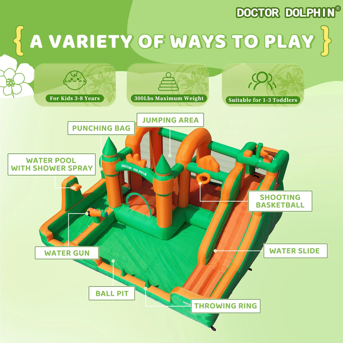 Inflatable Water Slide Bounce House with Blower H987