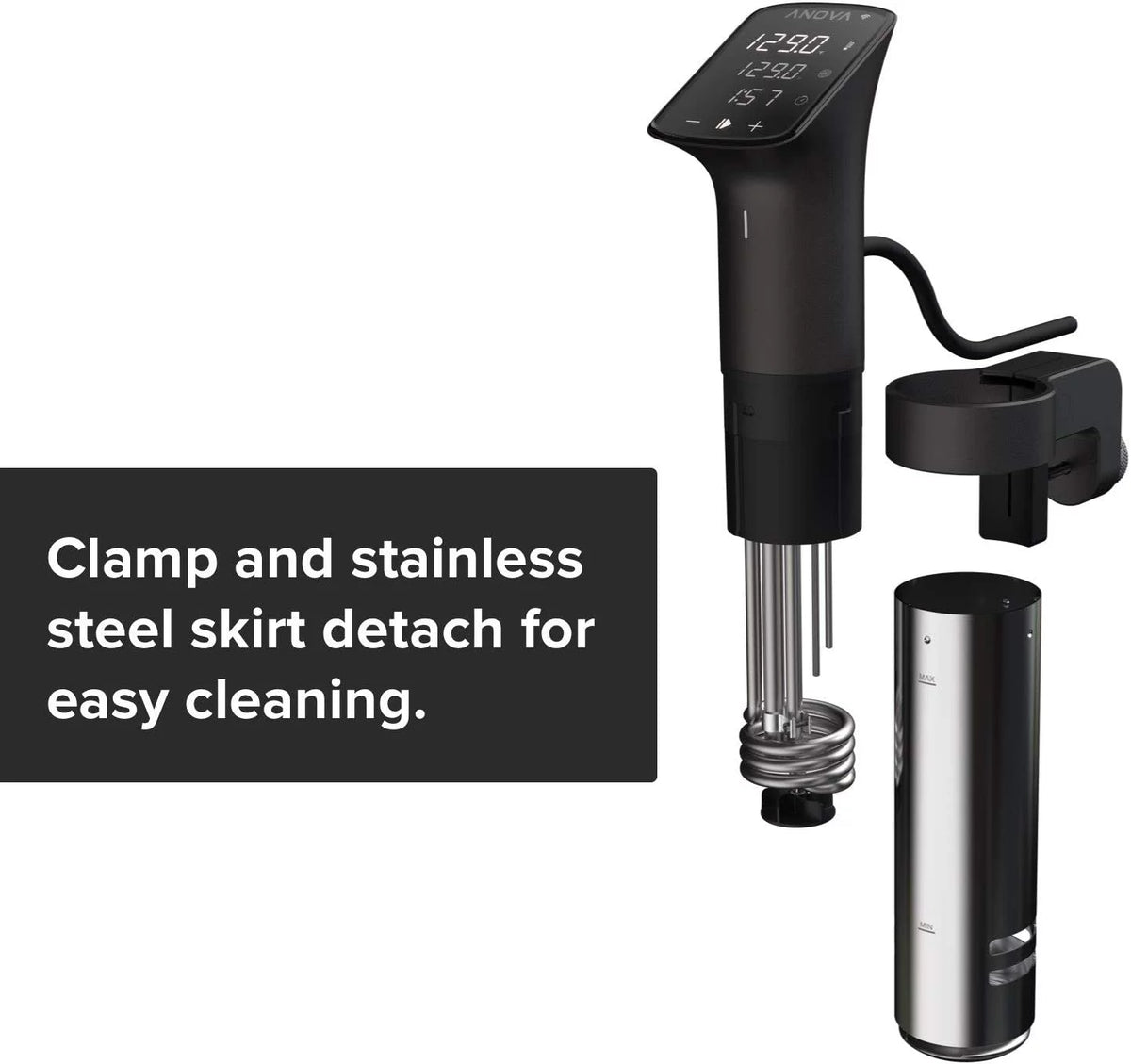 Sous Vide Precision Cooker 1200 Watts Black and Silver B281