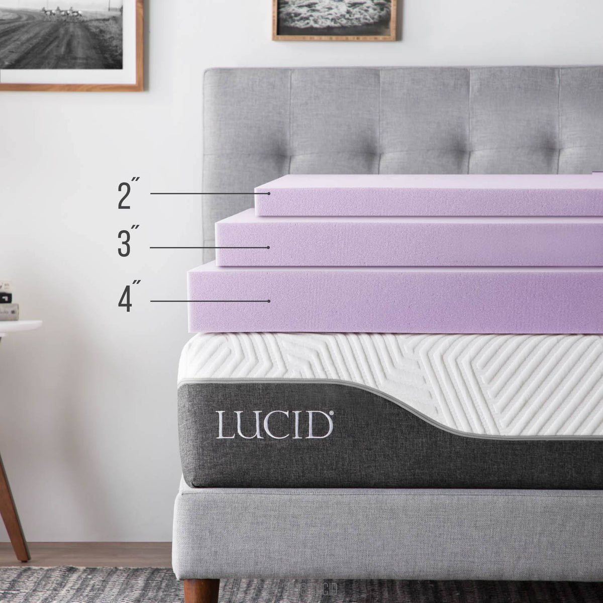 Full Lavender Infused Memory Foam Mattress Topper E996