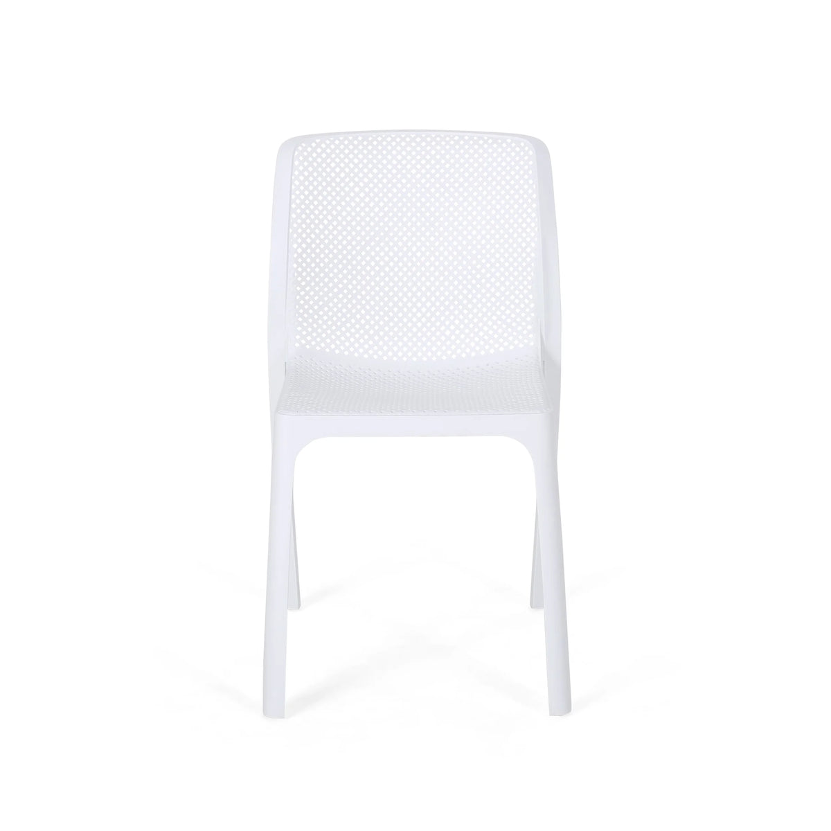 White Plastic Stacking Dining Chairs, Set of 2 K500