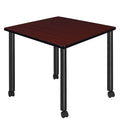Mahogany Black Square Mobile Breakroom Table P562211