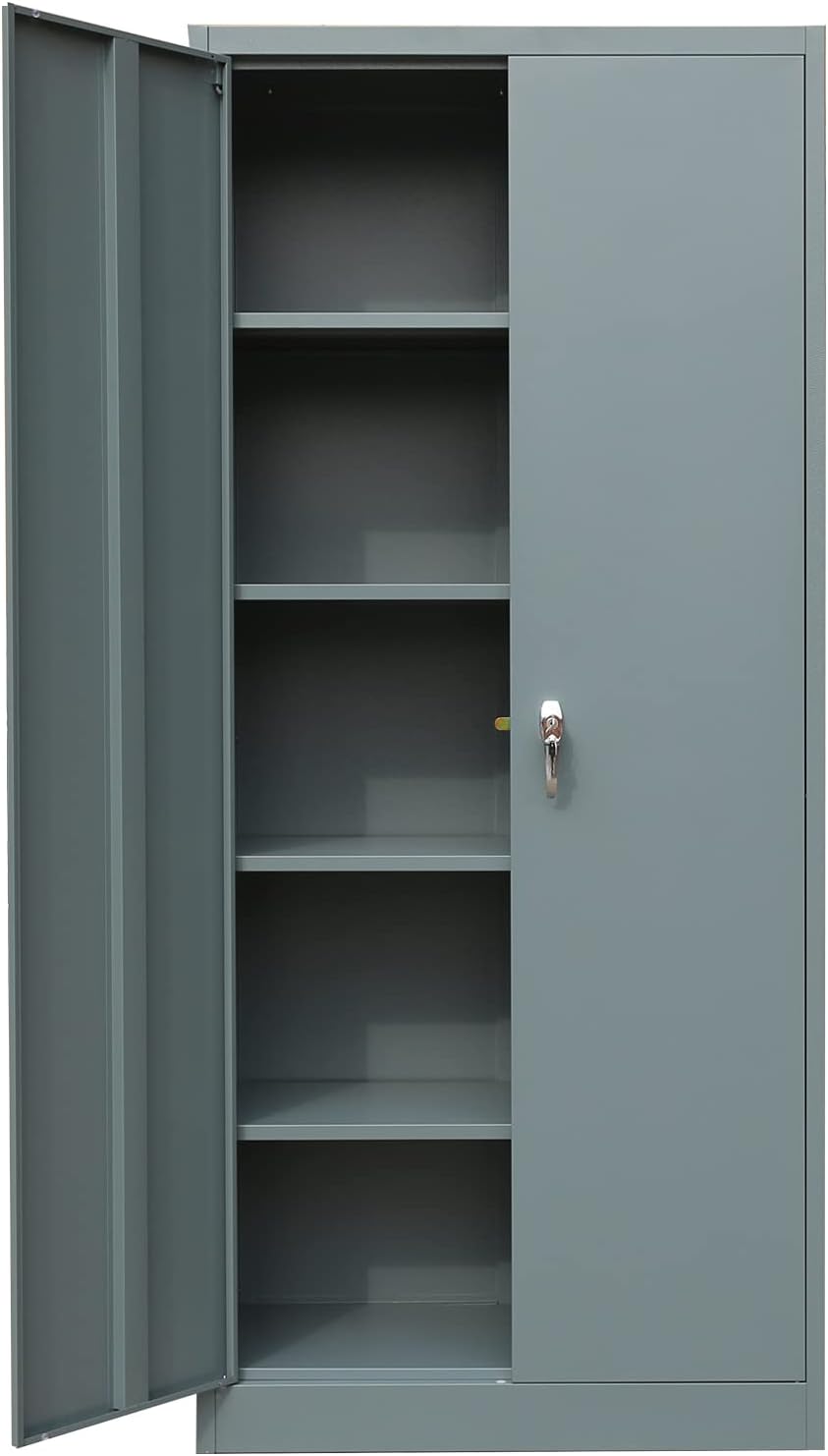 Lockable Steel Storage Cabinet with 2 Doors and 4 Shelves Z8510