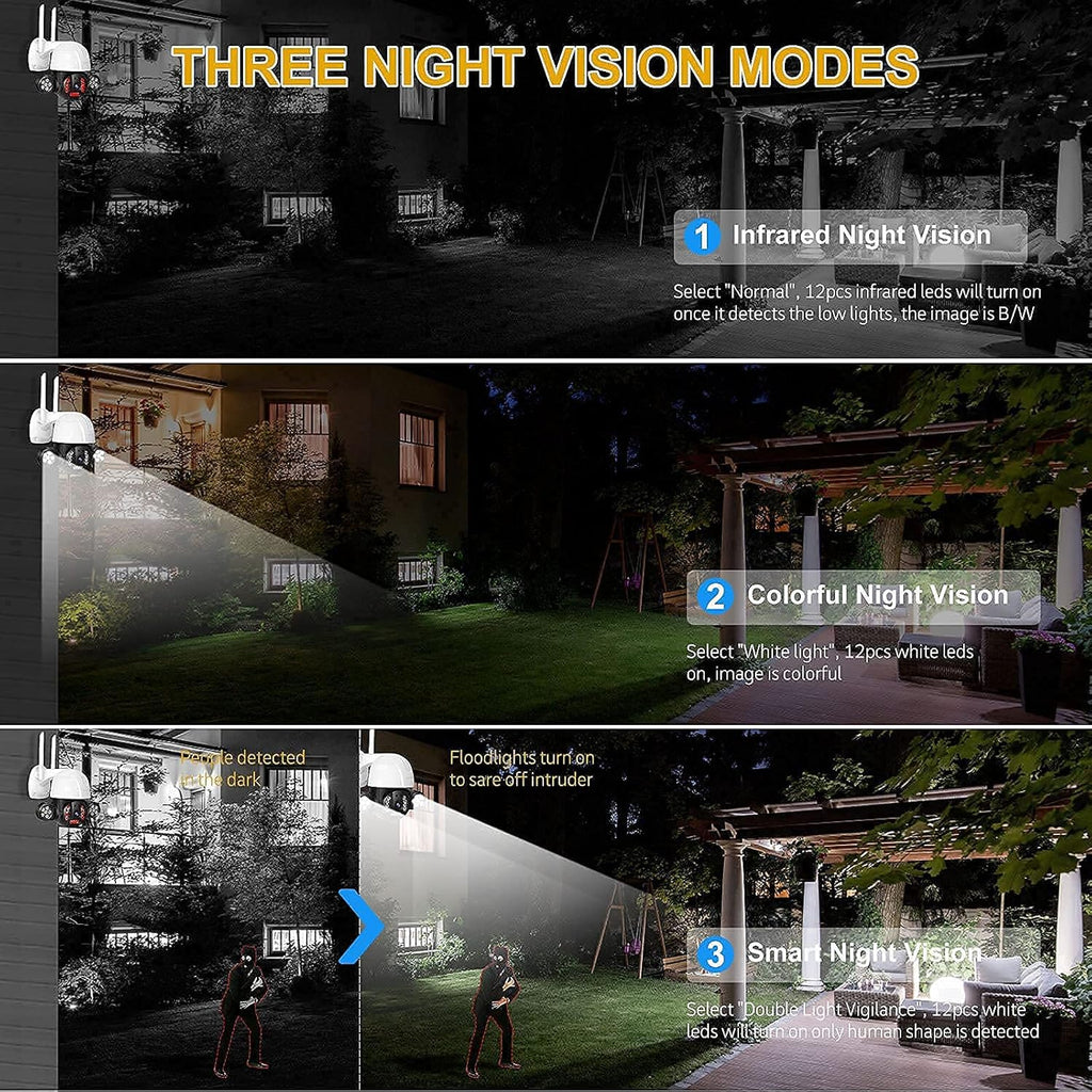 5MP Wireless PTZ Security Camera Outdoor with 64GB SD Card B96202
