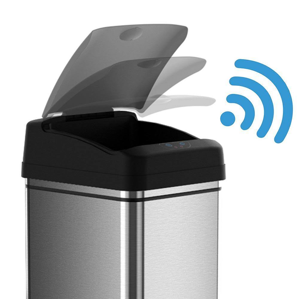 13 Gallon and 2.5 Gallon Stainless Steel Sensor Trash Cans Set of 2 M149958