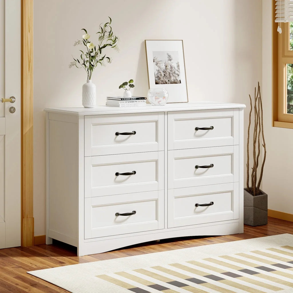 White 6 Drawer Dresser B37997