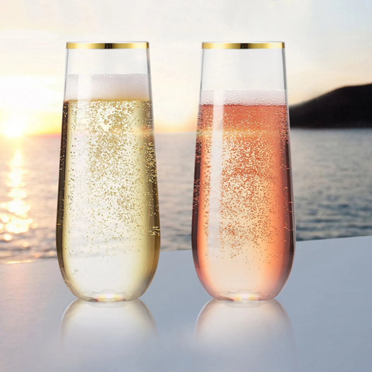 24Pcs 9oz Clear Champagne Glasses D8803
