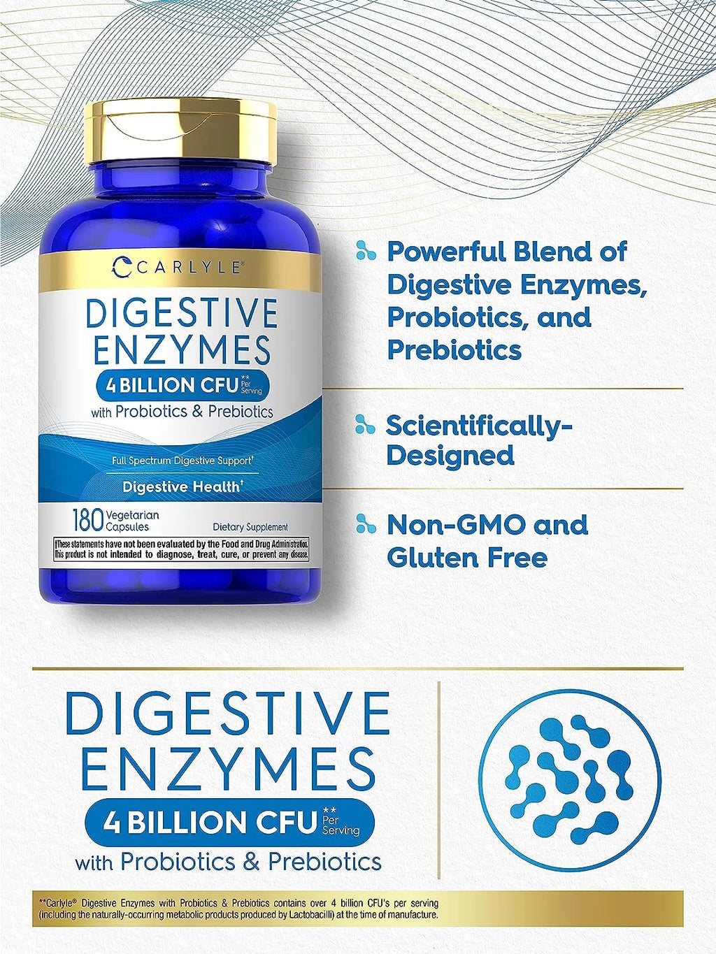 Digestive Enzymes with Probiotics and Prebiotics 180 Capsules Y135804