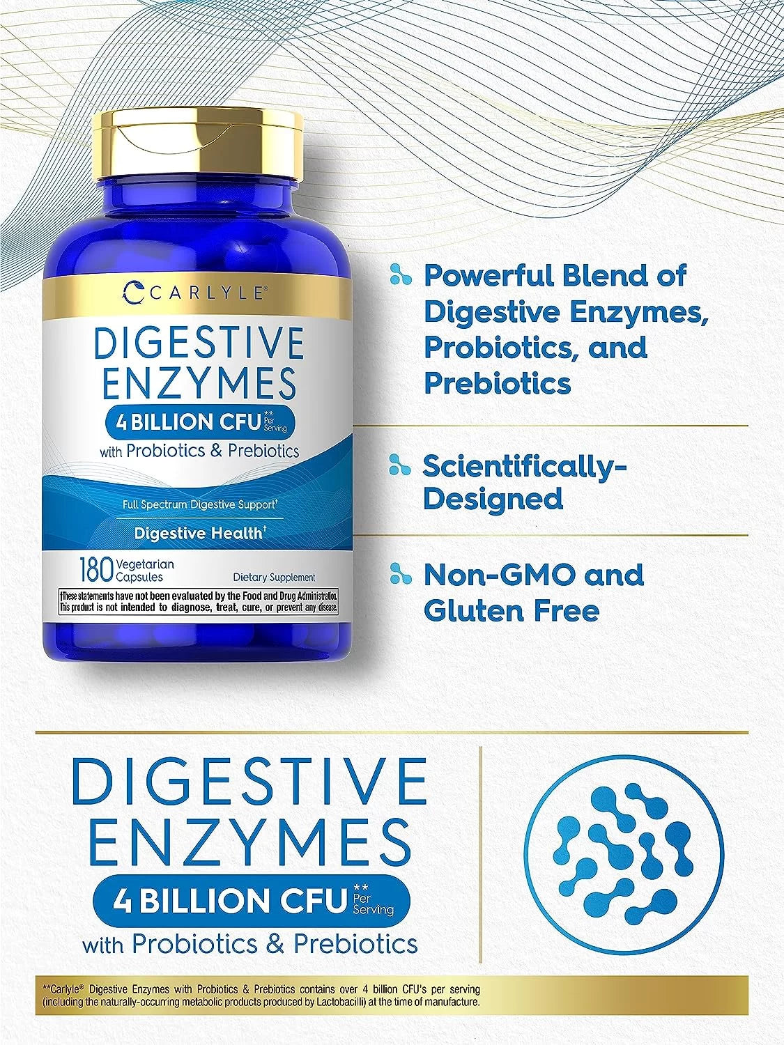 Digestive Enzymes with Probiotics and Prebiotics 180 Capsules Y135804
