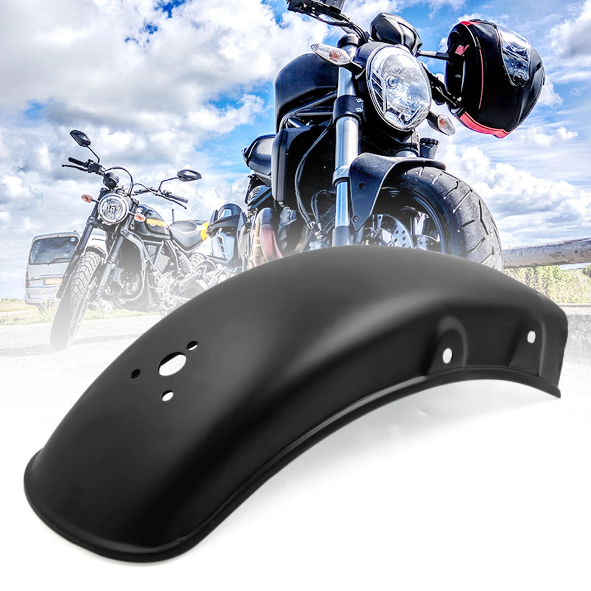 Black Metal Motorcycle Rear Fender Mudguard Y847961